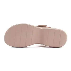 Detailed view of pink anti-slip EVA sole showing size 38 engraving and grip texture