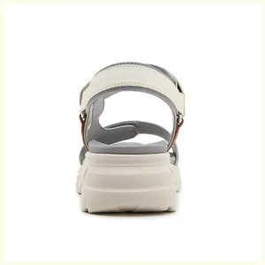 Rear view of platform sandals showing the thick non-slip sole and velcro heel strap detail