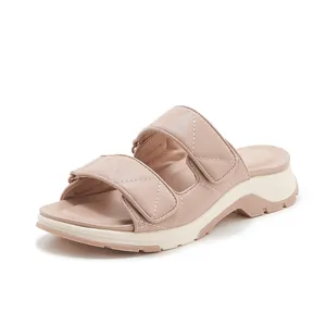 Sandalias de Plataforma Casuales para Mujer Ligeras Acolchadas Doble Correa Cierre Adhesivo Chanclas de Playa Moda Verano