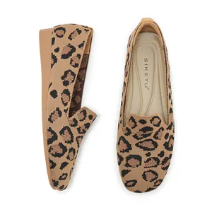 Klassische Ballerinas für Damen mit Leopardenmuster, weicher Sohle und spitzer Form