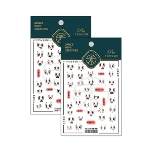 5D stereoscopic cartoon expression nail art stickers with embossed finish TS-2218