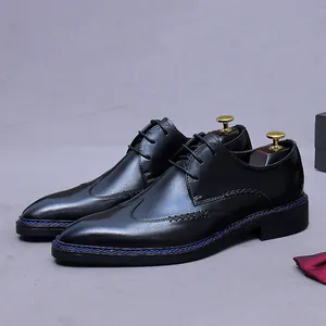 Scarpe Derby Da Uomo Vera Pelle Business Formale Brogue Matrimonio Festa