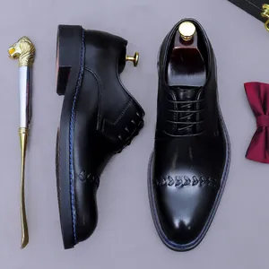 Herren Rindsleder Derby Schuhe Business Formell Anzugschuhe Mit Geflochtenem Detail Größensteigernd Arbeit Hochzeit Schuhe