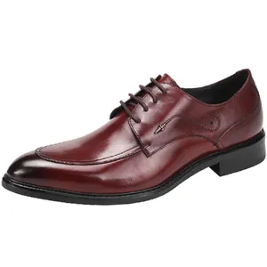 Formelle burgunderrote Leder Oxford-Schuhe für Herren mit klassischen Schnürsenkeln