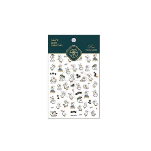 5D thin nail art sticker with cute cartoon duck patterns and DP-023 model display