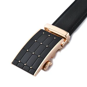 Men's Split Cowhide Leather Belt With Zinc Alloy Automatic Buckle Business Casual Fashion Waist Strap For Men Pant Belt