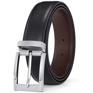 Men's Double Sided Second Layer Cowhide Leather Belt With Zinc Alloy Pin Buckle For Business Casual Office Wear Versatile Waist Strap
