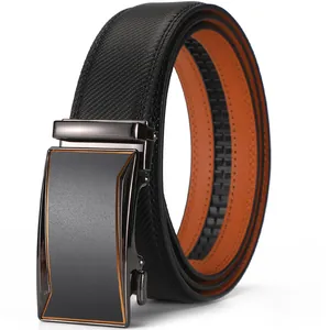 Men's High Quality Split Cowhide Leather Belt With Alloy Automatic Buckle Business Casual Fashion Waistband For Office Daily Wear