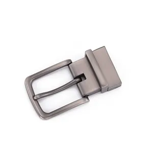 Men's 3.1cm swivel needle buckle for leather belts with matte gunmetal brushed finish
