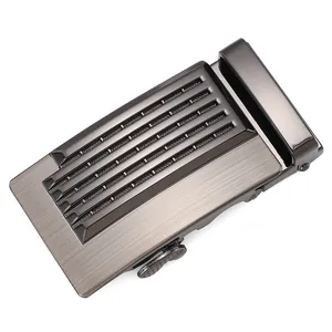 Business automatic belt buckle with gunmetal brushed finish and hollow grid design