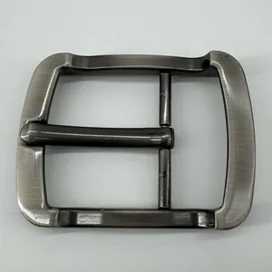 Zinc Alloy Men's Belt Buckle Replacement Pin Buckle Brushed Gunmetal Finish Business Casual Waistband Hardware For Men