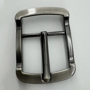 Classic 4cm gunmetal brushed zinc alloy single prong belt buckle for men's casual wear