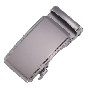Gunmetal matte alloy automatic slide buckle for men's nylon belt with brushed metal finish