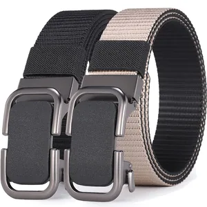 Cinturón de Lona Informal para Hombre Con Hebilla Automática de Aleación Versátil de Nailon Tejido para Negocios Oficina Diario