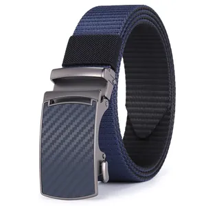 Herren Taktik-Gürtel aus marineblauem Nylon mit automatischer Gürtelschnalle aus Metall