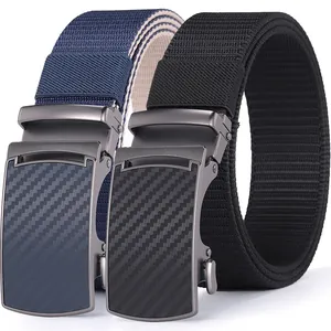 Herren Casual Canvas Taktischer Gürtel Legierung Automatische Schnalle Kohlefaser Textur Atmungsaktiv Outdoor Hosenbund Für Jugendliche