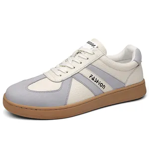 Heren lederen casual sneakers met ademende patchwork en zachte rubberen zool in GAT-stijl