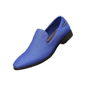 Mocassins à enfiler en maille bleu marine pour hommes avec semelle souple et design élégant