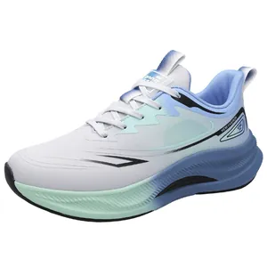 Zapatillas deportivas transpirables para hombre en blanco y azul con suela amortiguada