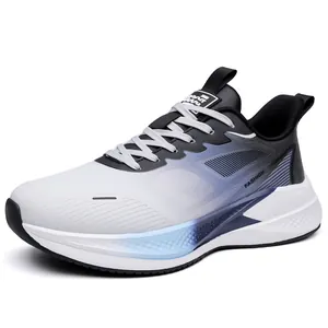 Sneakers casual da uomo impermeabili con sfumatura bianco-blu e superficie in pelle traspirante
