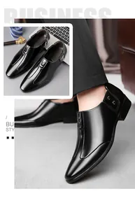 Dettaglio scarpe eleganti da uomo in pelle nera con finitura lucida e cuciture fini