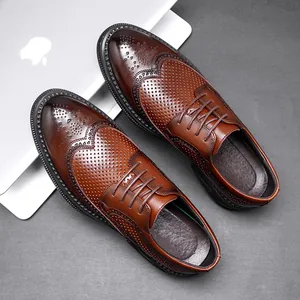 Ανδρικά Επιχειρηματικά Παπούτσια Oxford Brogue Wingtip Σκαλιστά Αναπνεύσιμα Διάτρητα Παπούτσια Γάμου για Άνδρες Γραφείο Συμπόσιο Επίσημα