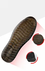 Détail de la semelle en gomme translucide antidérapante à texture ondulée pour chaussures