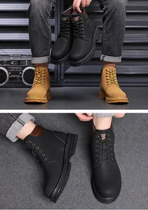 Detail shot of vintage high-top work boots with non-slip rubber soles and metal eyelets