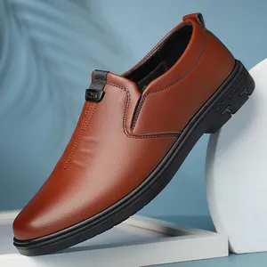 Men Business Casual Genuine Leather Shoes Split Cowhide Slip On Soft Sole Non Slip Loafers Driving Shoes For Men Fashion