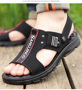 Détails des sandales décontractées pour hommes avec semelle en caoutchouc et accents sport