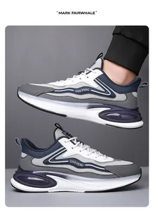 Detail of breathable leather mesh sneakers with a shock-absorbing translucent air cushion sole