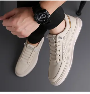 Close-up of beige breathable sneakers with micro-perforations and Y3OPA tongue label