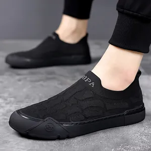 Men's breathable mesh slip-on sneakers with lightweight soft soles for summer casual wear