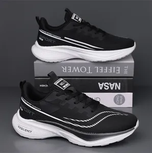Detail of breathable mesh upper and thick cushioned sole with RESILIENCE lettering