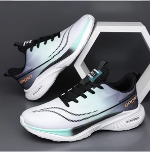 Macro detail of breathable mesh fabric and cushion sole on modern athletic running shoes