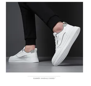 Macro view of white leather minimalist sneakers with gray contrast lining and rubber sole