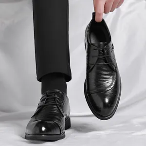 Klassische schwarze Leder-Derby-Schuhe für Herren im formellen Business-Stil