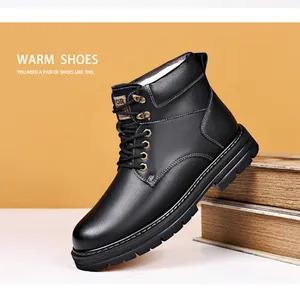 Detail of warm winter boots with white stitching and non-slip rubber soles