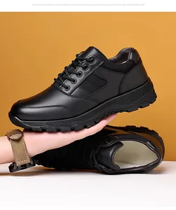 Details von Herren Winter-Lederschuhen mit dicker Rutschsohle und warmem Plüschfutter