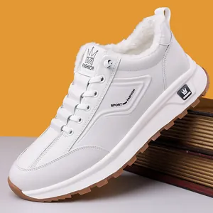 Men's Casual Shoes Winter Warm Faux Fur Lining Microfiber Leather Sneakers Thick Sole Anti Slip Sport Fashion Walking Shoes