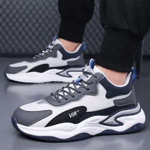 Ademende herensneakers met dikke zool en stijlvol kleurblokkerend ontwerp