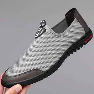 Heren Mesh Ademende Casual Schoenen Lichtgewicht Instappers Zachte Zool Wandelsneakers Voor Zomer Outdoor Dagelijks Gebruik