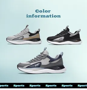 Nahaufnahme der leichten Mesh-Laufschuhe in drei Farbvarianten mit VIR-Logo-Details