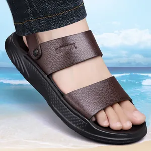 Ανδρικά Casual Δερμάτινα Σανδάλια Διπλής Χρήσης Εξωτερικού Χώρου Μαλακή Σόλα Αντιολισθητικά Παπούτσια Παραλίας Άνετα Καλοκαιρινά για Άνδρες