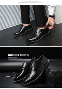 Detailed macro view of black embossed leather oxfords with brogue textures and laces