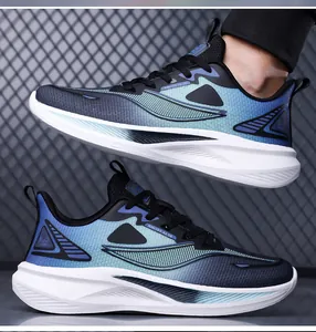 Détails de chaussures de sport en mesh dégradé bleu avec semelle EVA amortissante