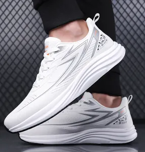 Detail of white fly-knit breathable mesh upper with silver lightning pattern and soft sole
