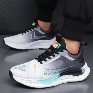 Herren Laufschuhe aus atmungsaktivem Mesh mit grauem Farbverlauf und Dämpfungssohle