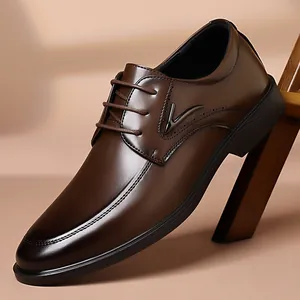 Chaussures en Cuir Habillées pour Hommes Style Britannique Classique Chaussures Derby à Lacets Avec Semelle en Caoutchouc pour Mariage Bureau Travail