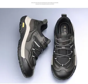 Close-up of lightweight EVA sole and durable mesh fabric on men's outdoor sport shoes
